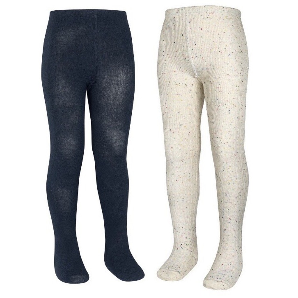 Wonder Nation Footed Tights Girls Size Large 2 Pack White Blue Dress Bottoms NEW